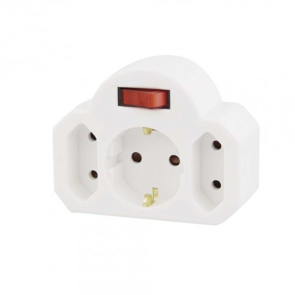 3191-РАЗКЛОНИТЕЛ-2+1-С-КЛЮЧ-БЕЗ-КАБЕЛ-EMOS-P00282