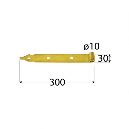 Панта рамо ZP 300*35*4.0 ф13 черна 64213