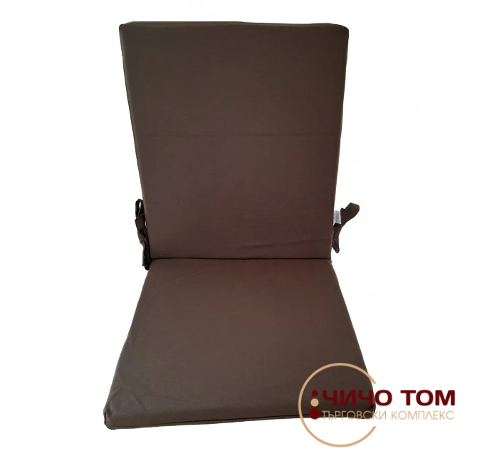 Възглавница за стол с цип 43х90х4см / тъмнокафява
