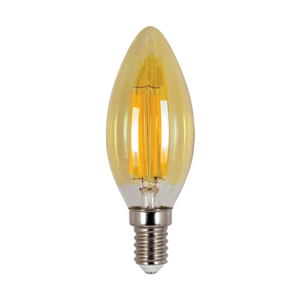 LED филамент лампа кехлибар  BF35 LED 4W E14 Vin 4