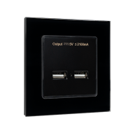209013-SMART-контакт-2xusb-чер-стъкло-195028-BL